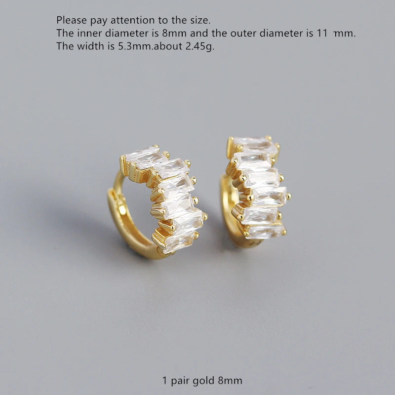 925 Silver Earring Geometric Zircon Ear Ring Jewelry