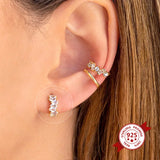 925 Silver Earring Geometric Zircon Ear Ring Jewelry