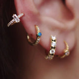 925 Silver Earring Geometric Zircon Ear Ring Jewelry