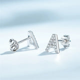 925 Silver Earring A Clear Zirconia Stud