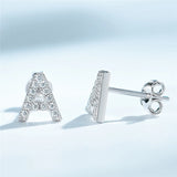 925 Silver Earring A Clear Zirconia Stud