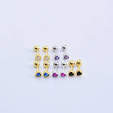 925 Silver Devil's Eye Heart Stud Earring