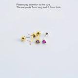 925 Silver Devil's Eye Heart Stud Earring