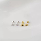 925 Silver Devil's Eye Heart Stud Earring