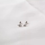 925 Silver Devil's Eye Heart Stud Earring