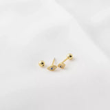 925 Silver Devil's Eye Heart Stud Earring