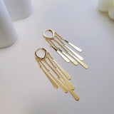 925 Silver Earring Heart Shape Tassel Long Earrings Girls Jewelry
