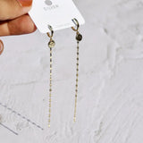 925 Silver Earring Heart Shape Tassel Long Earrings Girls Jewelry