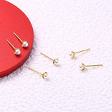 925 Silver Earring Zircon Pearl Crab Heart Stud Small Woman Girl Jewelry