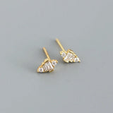 925 Silver Earring Zircon Pearl Crab Heart Stud Small Woman Girl Jewelry
