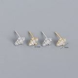 925 Silver Earring Zircon Pearl Crab Heart Stud Small Woman Girl Jewelry