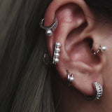 925 Silver Pearl Ear Ring Green Zircon Earring