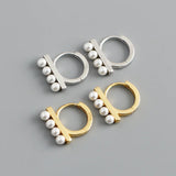 925 Silver Pearl Ear Ring Green Zircon Earring