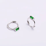 925 Silver Pearl Ear Ring Green Zircon Earring