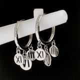 925 Silver Earring Star Moon Pendant Wild Woman Girl Ear Jewelry