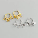 925 Silver Earring Star Moon Pendant Wild Woman Girl Ear Jewelry