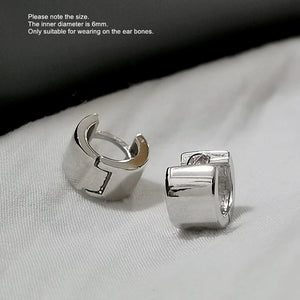 925 Silver Earring Wide-Geometric Ear Ring Boy Girl Ear Jewelry