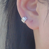 925 Silver Earring Wide-Geometric Ear Ring Boy Girl Ear Jewelry
