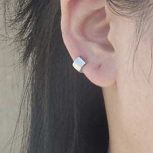 925 Silver Earring Wide-Geometric Ear Ring Boy Girl Ear Jewelry