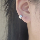 925 Silver Earring Wide-Geometric Ear Ring Boy Girl Ear Jewelry