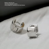 925 Silver Earring Wide-Geometric Ear Ring Boy Girl Ear Jewelry