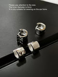 925 Silver Earring Wide-Geometric Ear Ring Boy Girl Ear Jewelry