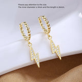 925 Sterling Silver Zircon Lightning Earring