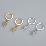 925 Sterling Silver Zircon Lightning Earring