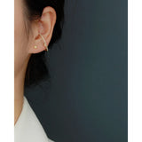 925 Silver Personalized C Shape Zircon Ear Ring Jewelry