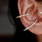 925 Silver Personalized C Shape Zircon Ear Ring Jewelry