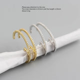 925 Silver Personalized C Shape Zircon Ear Ring Jewelry