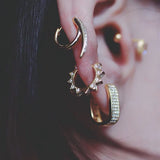 925 Silver Earring Geometric Water Chestnut Ear Ring Circle Earring