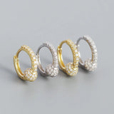 925 Silver Earring Geometric Water Chestnut Ear Ring Circle Earring