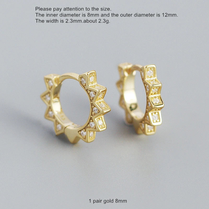 925 Silver Earring Geometric Water Chestnut Ear Ring Circle Earring