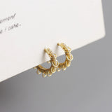 925 Sterling Silver Earring Punk Personality Zircon Ring Circle Ear Ring