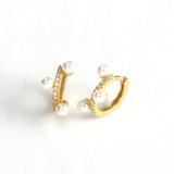 925 Sterling Silver Earring Punk Personality Zircon Ring Circle Ear Ring