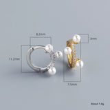 925 Sterling Silver Earring Punk Personality Zircon Ring Circle Ear Ring