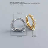 925 Sterling Silver Earring Punk Personality Zircon Ring Circle Ear Ring