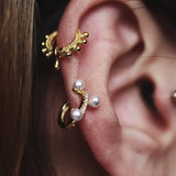925 Silver Earring Punk Rivet Bead Circle Ear Nail Girl Boy Ear Jewelry