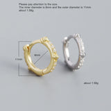 925 Silver Earring Rivet Ear Ring Zircon Flower Star Ear Bone French Style