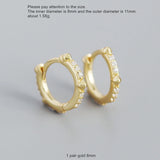 925 Silver Earring Rivet Ear Ring Zircon Flower Star Ear Bone French Style
