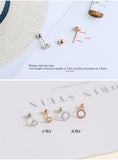 925 Silver Circle Zircon Stud Earring Wild Personality Female Jewel