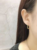 925 Silver Square Geometric Earring OL French Style Ear Jewelry
