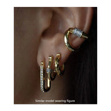 925 Silver Square Geometric Earring OL French Style Ear Jewelry