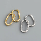 925 Silver Square Geometric Earring OL French Style Ear Jewelry