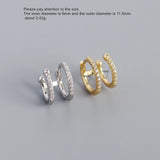 925 Silver Square Zircon Bead Earring Double Circle Ear Jewelry