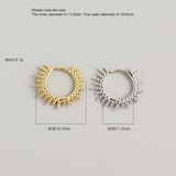 925 Silver Sun Ray Round Bead Ear Ring Zircon Ear Buckle Wild Girl Ear Jewel