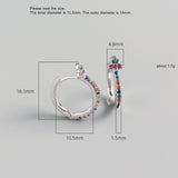 925 Silver Sun Ray Round Bead Ear Ring Zircon Ear Buckle Wild Girl Ear Jewel