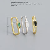 925 Silver U Shape Colorful Zircon Earring