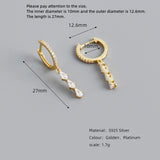 925 Silver U Shape Colorful Zircon Earring